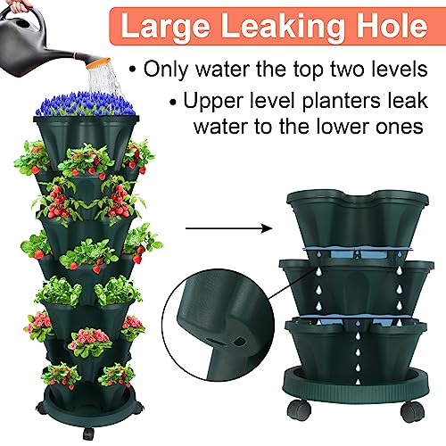 Stackable Planter (Dark Green / 7Tier-2 Pack)