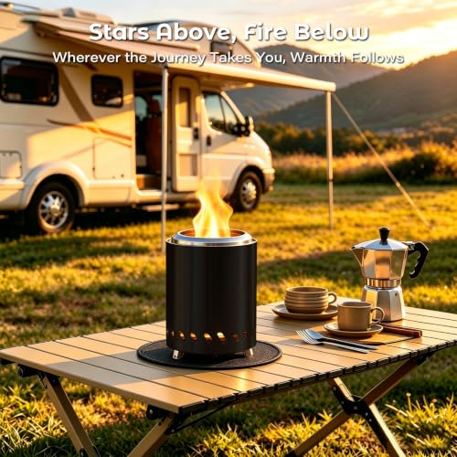 9.6 x 7.1 in Small Tabletop Fire Pit (Black Ceramic / 9.6H x 7.1D Tabletop)
