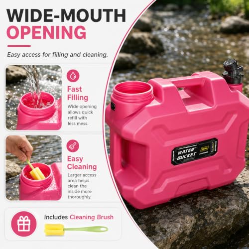 5 Gallon Camping Water Jug with Spigot (Pink-5 gal)
