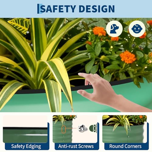 2 Pack 4x2x2ft Galvanized Raised Garden Bed (Green-oval / 4x2x2ft 2pcs)