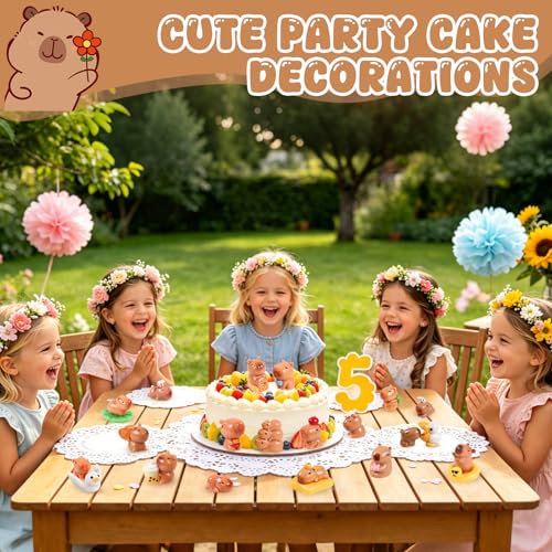 33 Pcs Mini Capybara Figurines 25 Style Adorable Resin Capybaras Miniatures Mini Capybara Cake Toppers Set for DIY Fairy Garden Car Dashboard Moss Landscape Home House Birthday Party Decor (33Pcs-Capybara)