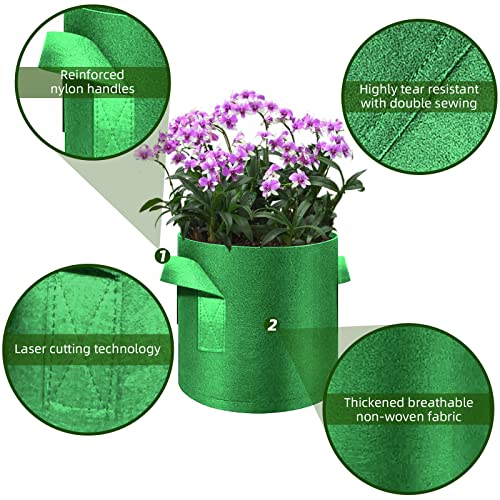12 Pack 20 Gallon Plant Grow Bags (20 Gallon / Green)