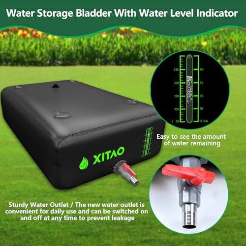 264Gal 1000L Water Bladder Tank w (264 Gal / Black)