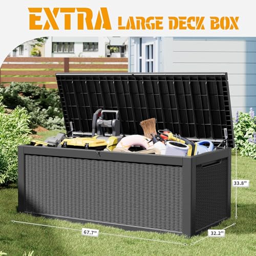 320 Gallon Deck Box (320 Gallon / Rattan Black)