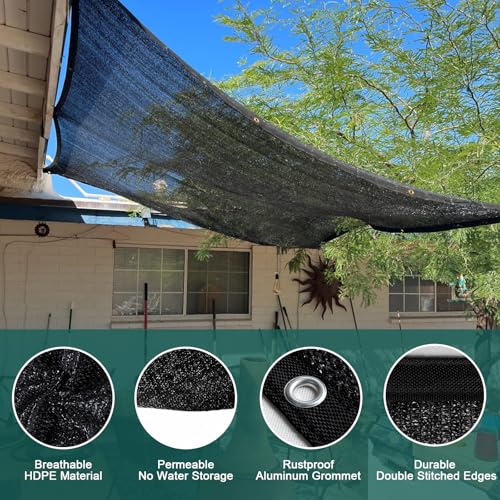 Shade Cloth for Garden (8FTx10FT / 90% Shade-Black)