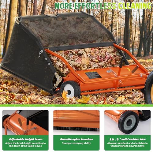 42" Lawn Sweeper Tow Behind (42 inch / Orange)