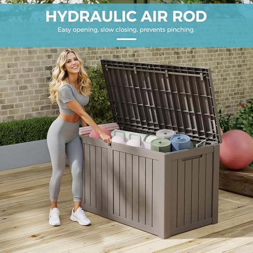151 Gal Deck Box (151 Gallon / Striped Grey)
