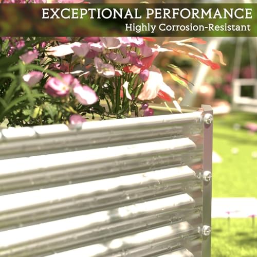 4 Pack Tall Corrugated Galvanized Steel Raised Garden Bed Outdoor (6x3FTx17inch)