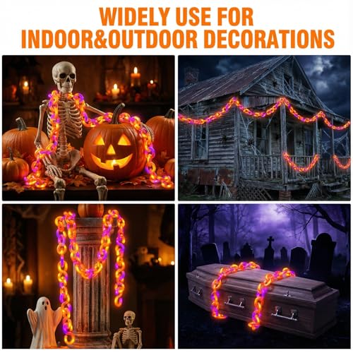 10 ft Halloween Chain Lights (Orange Purple / 10FT)