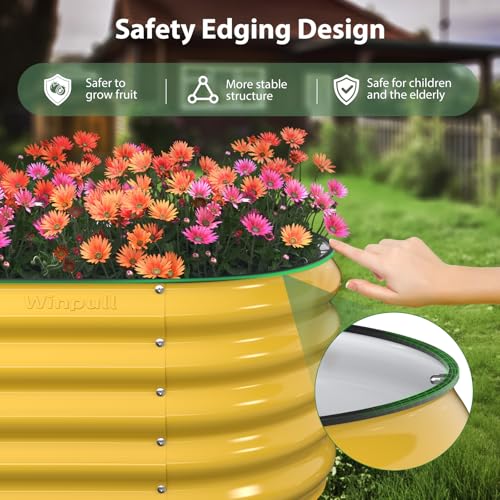 8x2x1.5 ft Galvanized Steel Raised Garden Bed (Cream Yellow / 8×2×1.5 ft)