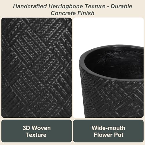 17.7" Tall Planter for Indoor Plants (Black / 17.7 Inch)
