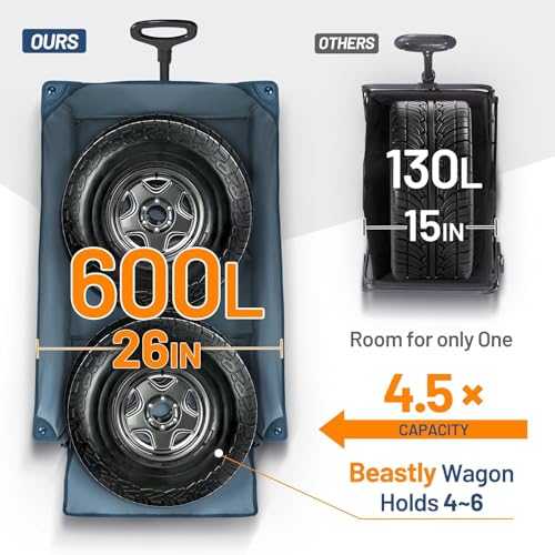 600L Beast Wagon 26" W Extra Wide Folding w (Blue / 600L)