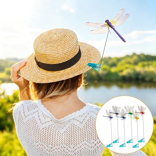 12 Pack Dragonfly Clips Realistic PVC Fake Dragonflies (Multi-Colors (12PCS))