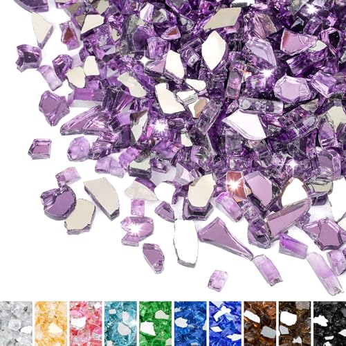 10 lbs High Luster Fire Pit Glass (1/2 inch / Purple)