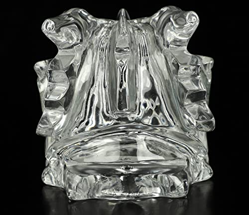 5.0" K9 Crystal Carved Crystal Dragon Skull with Labradorite Eyes.2327 (4.6" K9 Crystal Dragon 8)