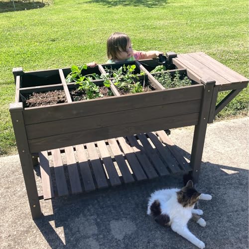 Raised Garden Bed Mobile Outdoor Planter Box with Legs for Vegetables Flower Herb