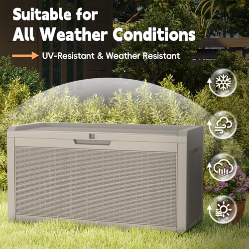Outdoor Storage Box (Grey / 66 Gallon Bench)