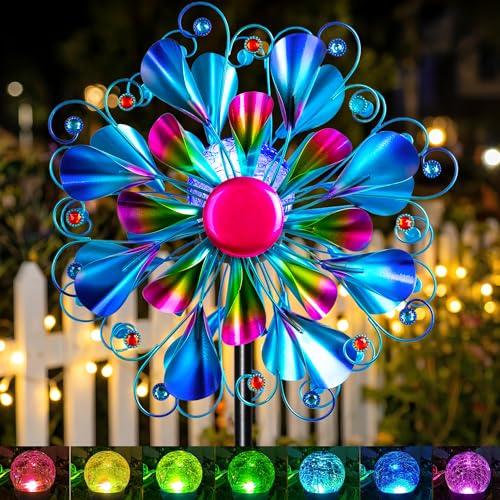 Solar Wind Spinner Outdoor Metal (Peacock Blue)