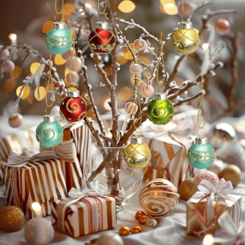 48 Pcs Christmas Mini Glass Ball Ornaments (B Style / 48 Pcs)