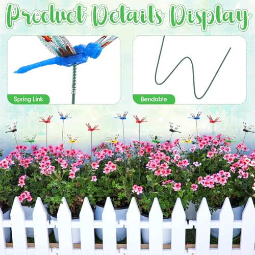 200 Pcs 3D Dragonfly Garden Stakes (2.36")