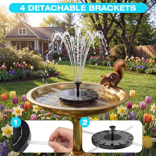 Solar Fountain 2.5W Floating Water Pump with Anti (Black(2.5w))