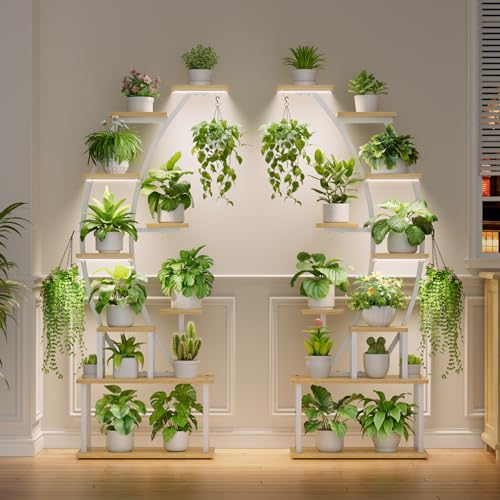 2 Pack Plant Stand Indoor with Grow Lights