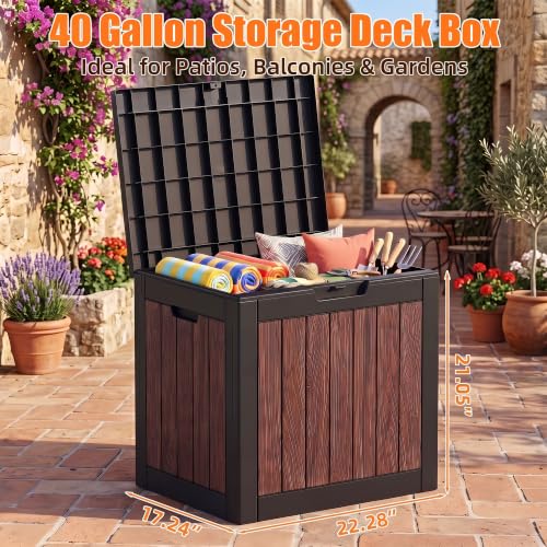 40 Gallon Outdoor Deck Box (Walnut / 40 Gallon)