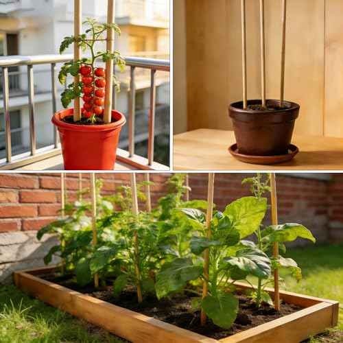 60 Pack 3FT Bamboo Plant Stakes (36 inch 8mm)