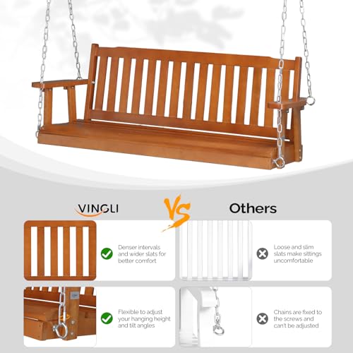 Upgraded 5 FT Wooden Porch Swing