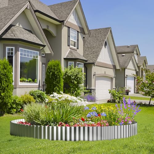 Corrugated Garden Edging Border (Silver / 6 Inch×100 Ft)