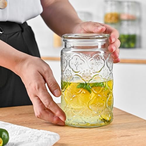 Glass Storage Containers With Lids (32oz Bigonia)