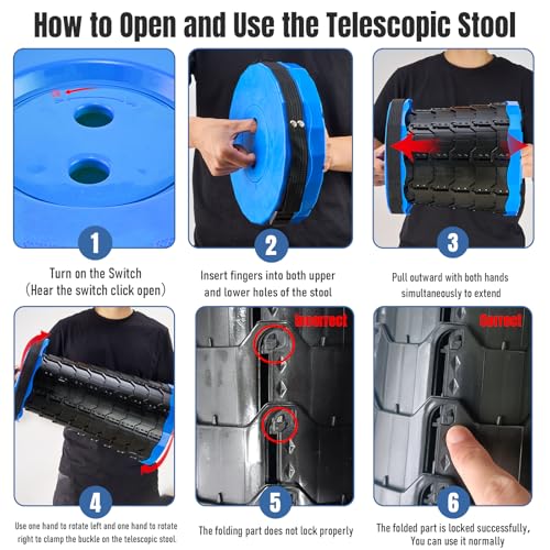 Collapsible Stool Set of 2 (Blue / 2pack)