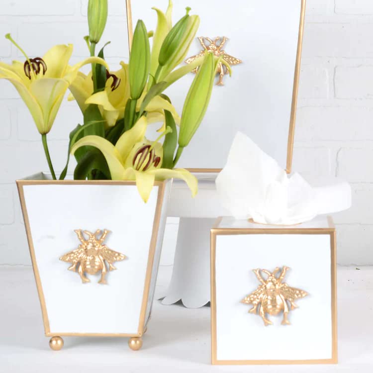 Flower Pots Indoor (White Gold Bee / Square)