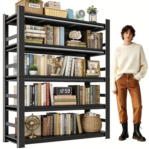 72" H Metal Bookshelf with Anti (5-Tier 72''Hx36''Wx16''D)