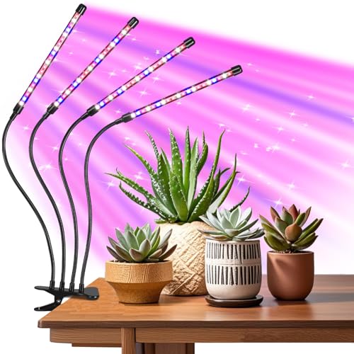 Indoor Plant Grow Light (Red+Blue+White-4 Head 1Pack)