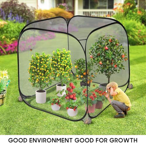 2Pc Pop Up Mesh Plant Cover (Black / 2 pieces)