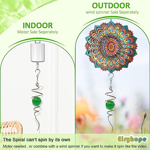 Wind Spinner Tail Gazing Ball Spiral (Green Glass Orb)