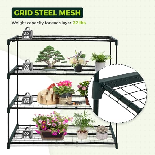 Greenhouse Shelving Staging Double 4 Tier (42'' x 17'' x 42'')