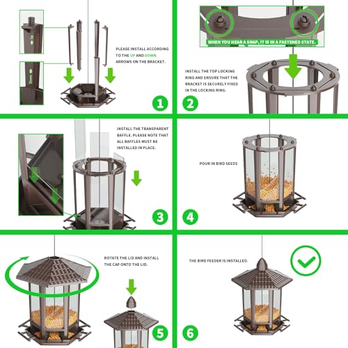 2 Pack Bird Feeders for Outdoor (Brown / 2 PACK)