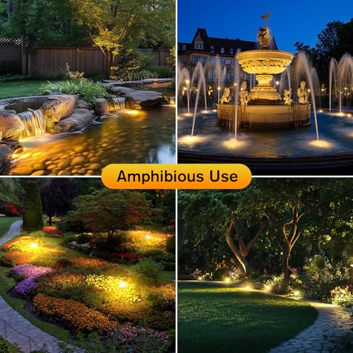 LED Underwater Pond Lights 6 (6 Warm White Lights-Corded Electric)