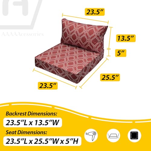 Outdoor Chair Cushions (Clay Red Vine Trellis / 23.5"x25.5"x5" / 23.5"x13.5")