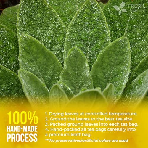 Premium 80 Mullein Leaf Tea Bags (80 Tea Bags)