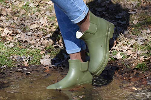 Women's Waterproof Ankle Rain Boots (8 / Green)