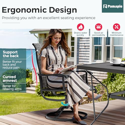 7 Piece Outdoor Dining Set (Charcoal / 7-Piece(59"))