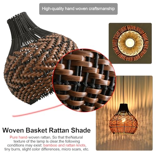 3 Pack Rattan Pendant Light (3 Count)