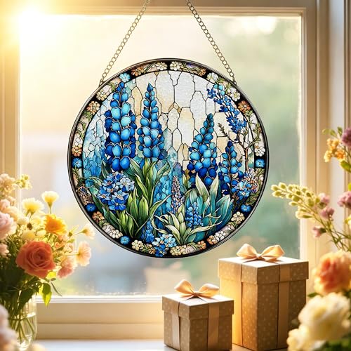Stained Glass Window Hanging (Bluebonnet)