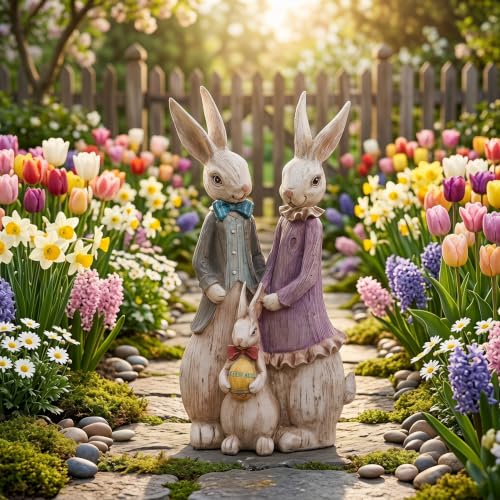 Bunny Family Garden Statue