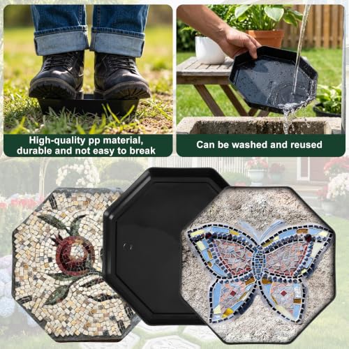 6Pcs Octagon Stepping Stone Molds (Octagon-Black)