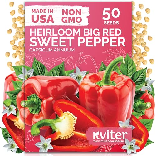 50 Big Red Bell Pepper Heirloom Vegetable Seeds