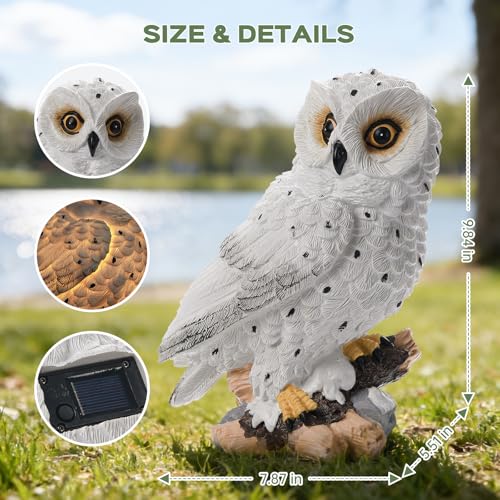 Solar Owl Garden Outdoor Statue (White-owl)